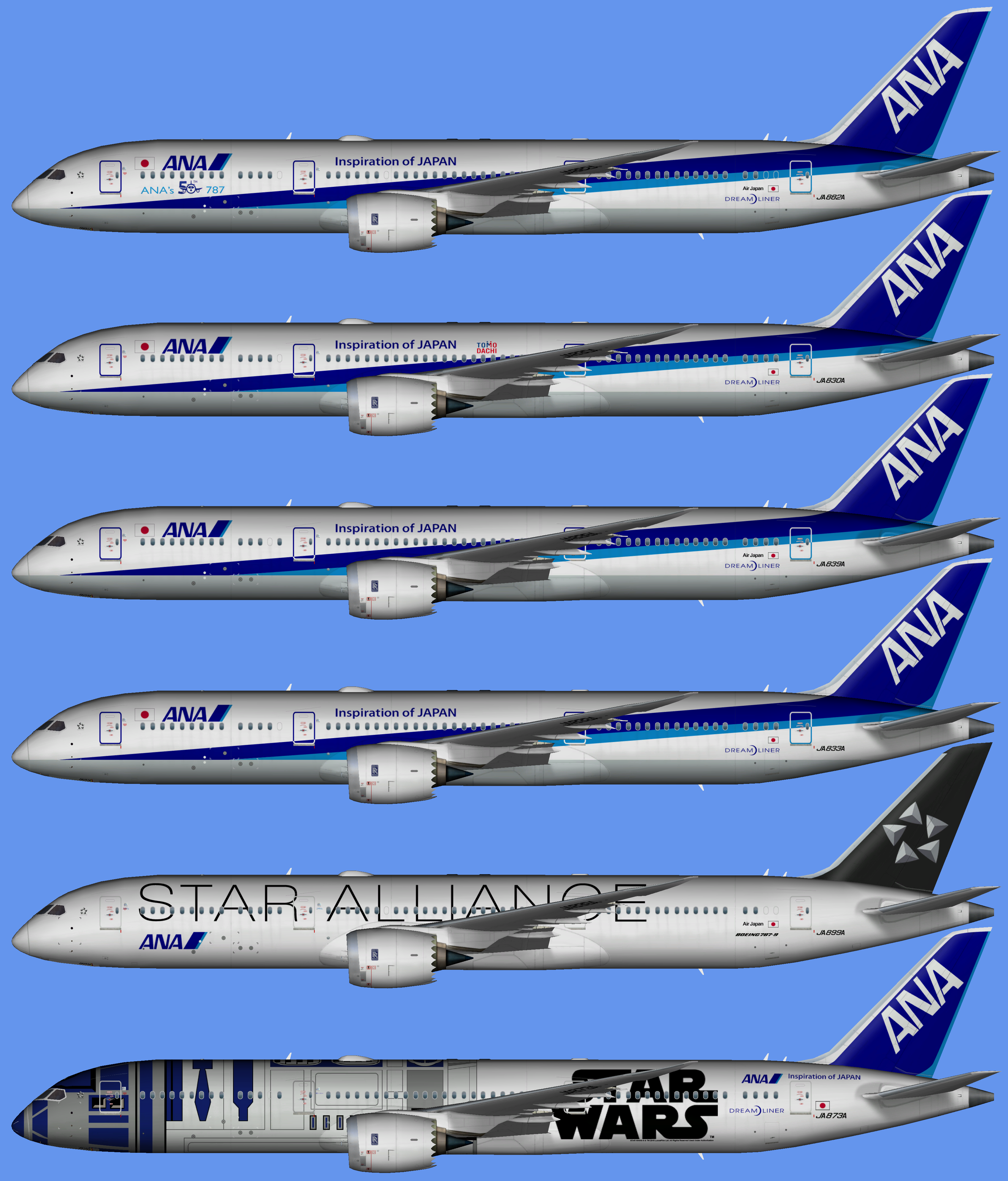 ANA All Nippon Airways Boeing 787-9 – FSAI Repaints